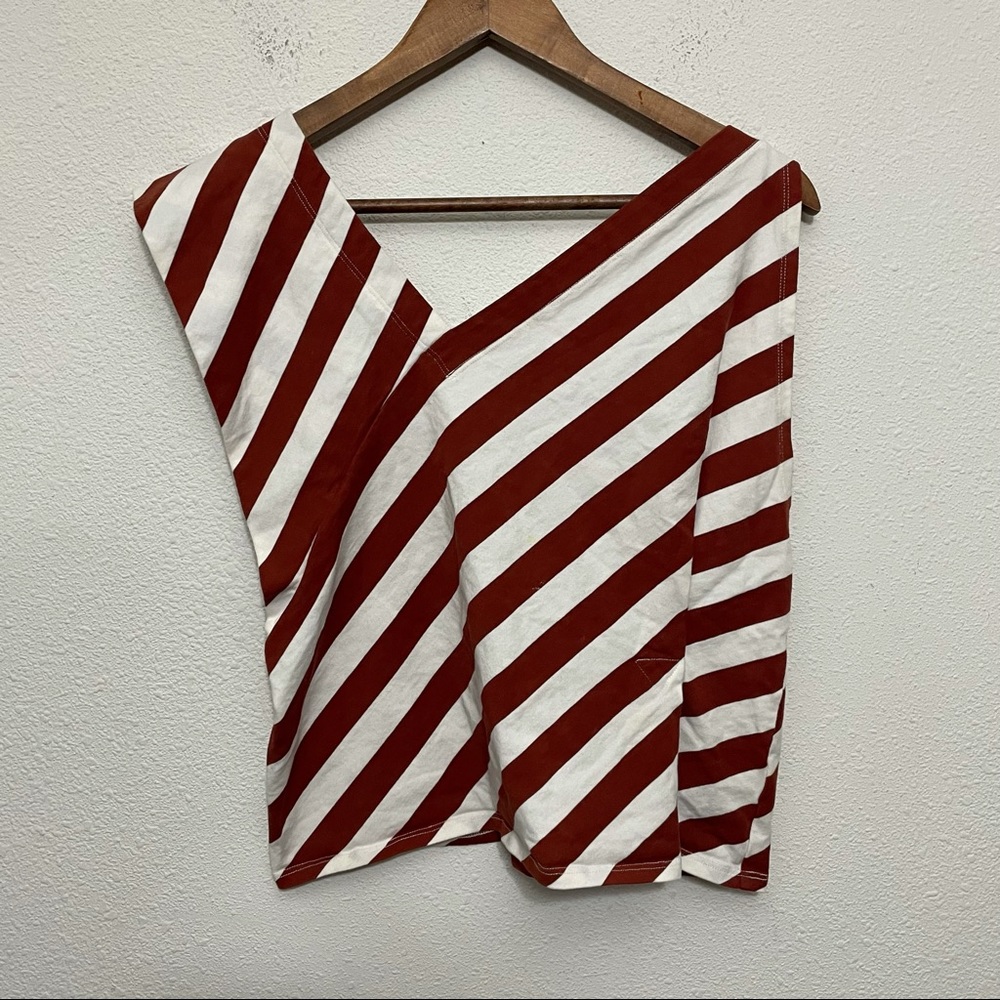 Anthropologie Postmark Striped Asymmetric Top Small